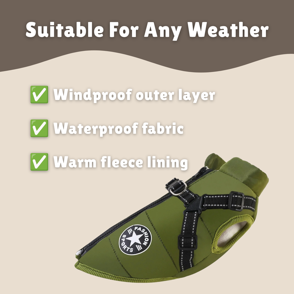 3-In-1 Weather Protection Dog Coat