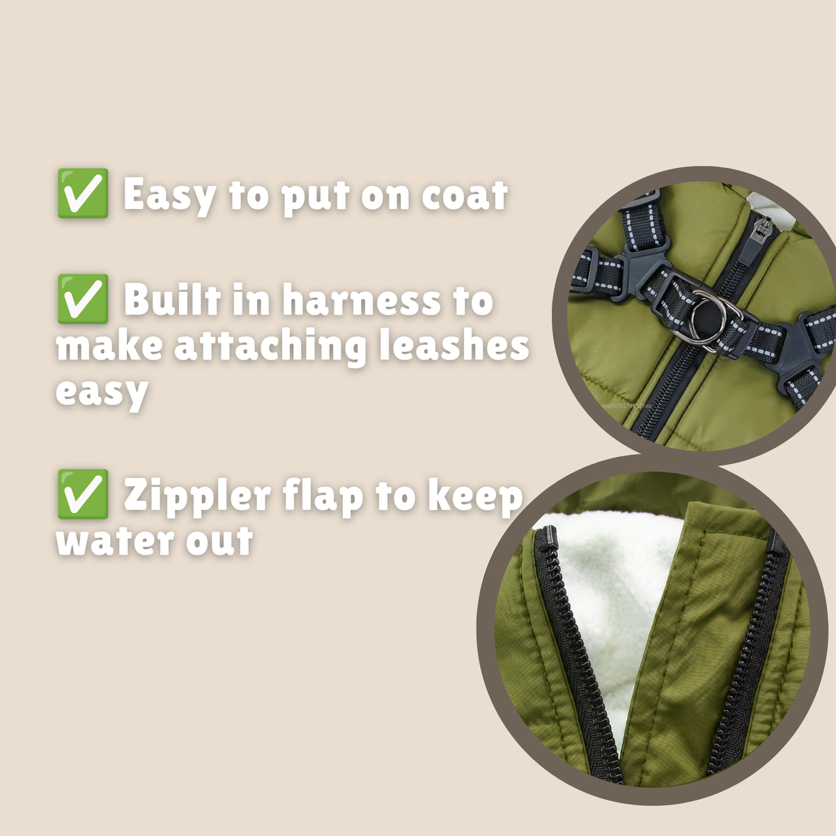 3-In-1 Weather Protection Dog Coat